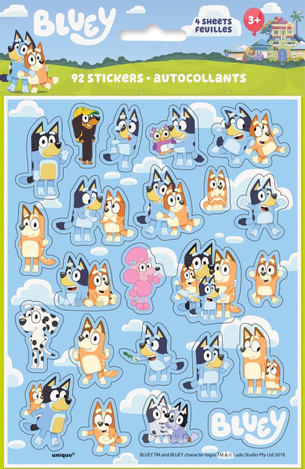 Bluey Sticker Sheet Favors, 4ct Hot on Sale