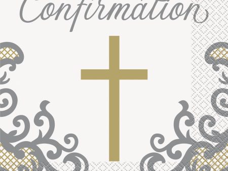 Fancy Gold Cross Confirmation Luncheon Napkins, 16ct For Cheap