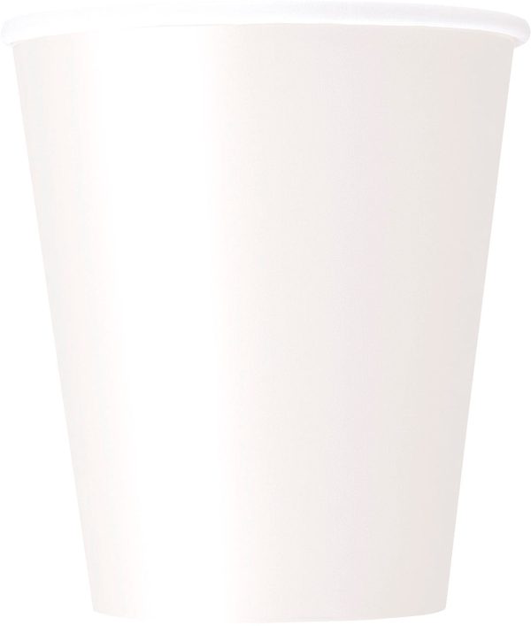 White Solid 9oz Paper Cups, 8ct Online