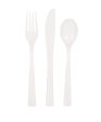 White Solid Assorted Plastic Cutlery, 18ct Online Sale