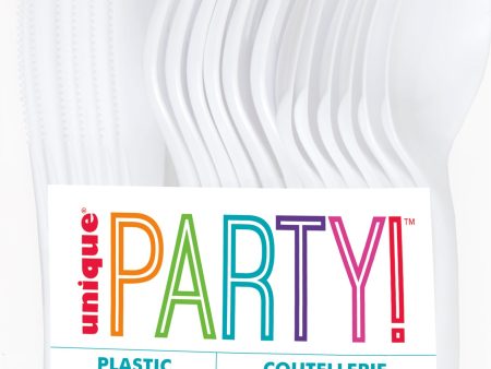 White Solid Assorted Plastic Cutlery, 18ct Online Sale