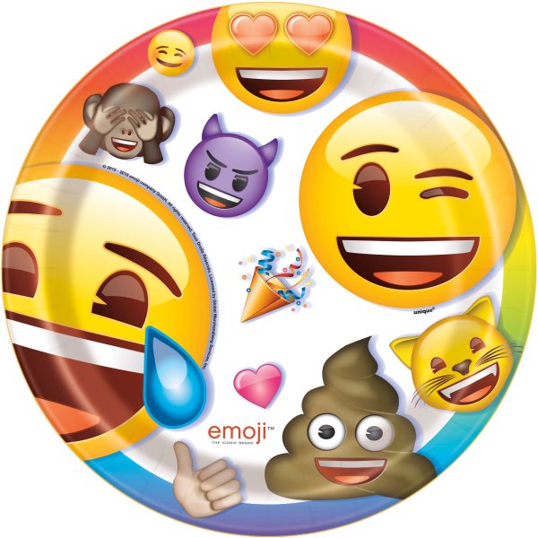 Rainbow Emoji Round 9  Dinner Plates, 8ct For Discount