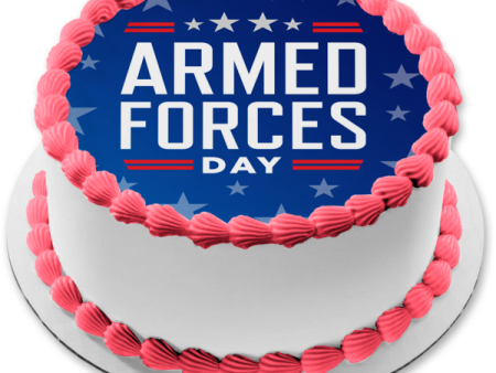 Armed Forces Day Blue Stars Edible Cake Topper Image ABPID57458 For Cheap